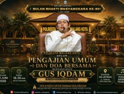 Sambut Hari Bhayangkara 2026, Polresta Malang Gelar Pengajian Akbar dan Doa Bersama Hadirkan Gus Iqdam